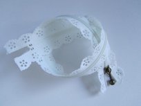 rits met kanten rand 30 cm, wit rits met kanten rand 30 cm, wit