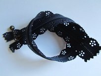 rits met kanten rand 30 cm, antraciet/donkerblauw rits met kanten rand 30 cm, antraciet/donkerblauw