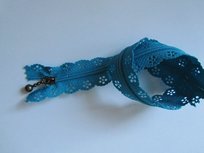 rits met kanten rand 20 cm, turquoise/petrol rits met kanten rand 20 cm, turquoise/petrol