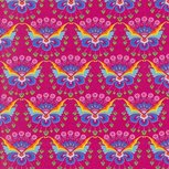 Flora: tricot met bloemenvlinders op donkerfuchsia naar een ontwerp van Jolijou Flora: tricot met bloemenvlinders op donkerfuchsia naar een ontwerp van Jolijou