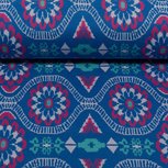 Tricot Daisy Chain by jolijou *Swafing exclusive*, Jacquard-Jersey blauw Tricot Daisy Chain by jolijou *Swafing exclusive*, Jacquard-Jersey blauw