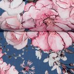 Matti: digitaal bedrukte tricot: bloemen op iets donkerder blauw, grote print! Matti: digitaal bedrukte tricot: bloemen op iets donkerder blauw, grote print!