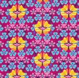 Flora: tricot met gele vlinders op cyclaam naar een ontwerp van Jolijou Flora: tricot met gele vlinders op cyclaam naar een ontwerp van Jolijou