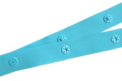 drukkertjesband turquoise: afstand 5 cm: HALVE meter