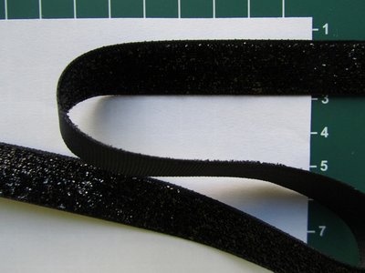 glitterband 15 mm, zwart 