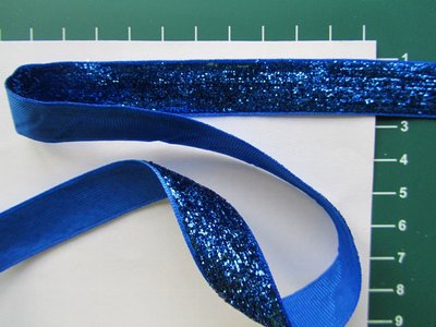 glitterband 15 mm, blauw