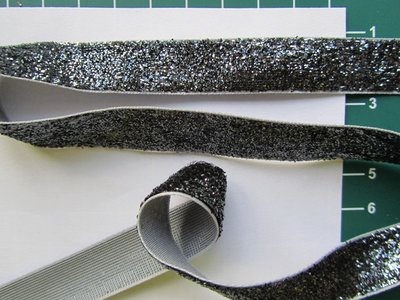 glitterband 15 mm, grijs