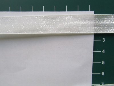 glitterband 15 mm, wit/ beetje doorzichtig zie foto