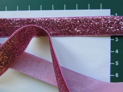 glitterband 15 mm, roze