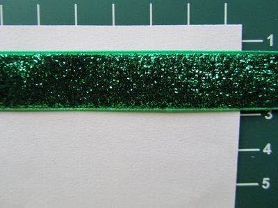 glitterband 15 mm, groen
