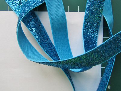 glitterband 15 mm, turquoise