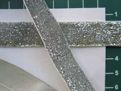glitterband 15 mm, zilver