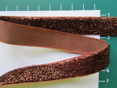 glitterband 15 mm, bruin