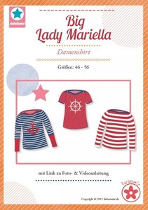 Big Lady Mariella/ patroon van een shirt met boothals in de maten 44, 46, 48, 50, 52, 54, 56 