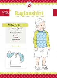 Klimperklein, raglanshirt in de maten 56 t/m 164 