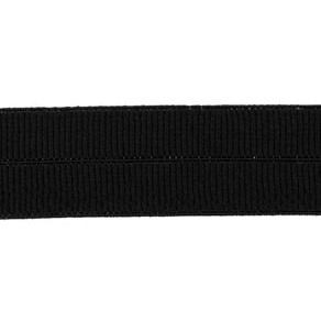 zwart: omvouwelastiek 2 cm breed met ribbeltje