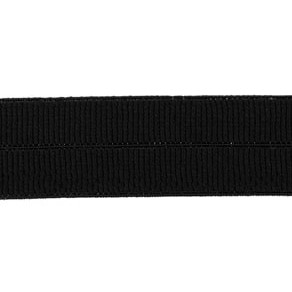 zwart: omvouwelastiek 2 cm breed met ribbeltje