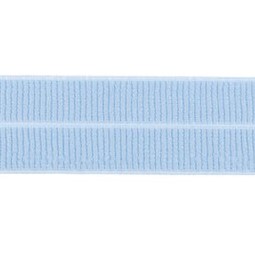 lichtblauw: omvouwelastiek 2 cm breed met ribbeltje