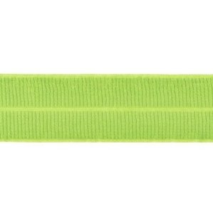 lichtgroen/mos: omvouwelastiek 2 cm breed met ribbeltje