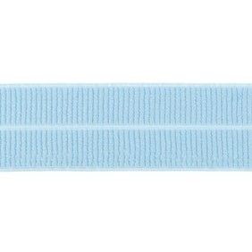 lichtjeansblauw: omvouwelastiek 2 cm breed met ribbeltje
