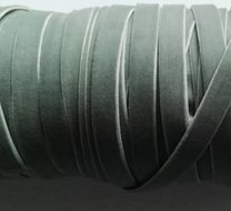 elastisch fluweelband grijs 1cm breed (nog 1 meter)