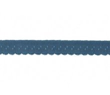 jeanskleur omvouwelastiek met klein schulprandje op de vouw