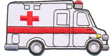 opstrijkbare applicatie: rode kruis ambulance