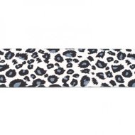 taille-elastiek 4 cm breed: panter zwart/wit / HALVE METER
