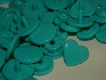  snaps donker-turquoise: kleur 46 glanzend hartje