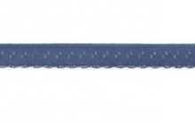jeansblauw omvouwelastiek met klein schulprandje op de vouw