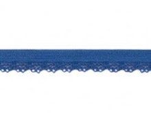 zacht soepel elastiek met kantje, blauw 1 cm breed