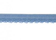 zacht soepel elastiek met kantje, oud blauw 1 cm breed