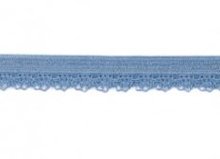 zacht soepel elastiek met kantje, oud blauw 1 cm breed