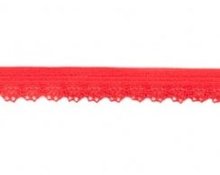 zacht soepel elastiek met kantje, rood 1 cm breed