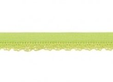 zacht soepel elastiek met kantje, frisse felle kleur lime 1 cm breed
