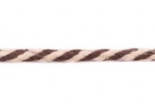 Koord 8 mm gevlochten katoenen koord, bruin/gebroken wit