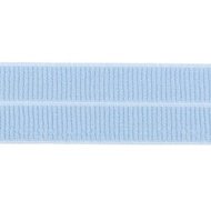 lichtblauw: omvouwelastiek 2 cm breed met ribbeltje