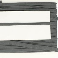 grijs veterband oftewel plat koord 9 mm breed, dubbeldik 