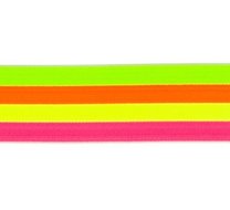 taille-elastiek 4 cm breed: strepen in neonkleuren/HALVE METER