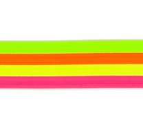 taille-elastiek 4 cm breed: strepen in neonkleuren/HALVE METER
