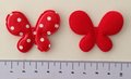 vlinder 4,5 x 3,5cm rood met wit stipje, vinyl