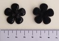 25mm bloemetje zwart met pailletjes