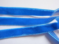 elastisch fluweelband blauw 1cm breed