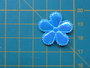 bloem 2,5cm, turquoise glimmertje_