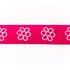 taille-elastiek 4 cm breed: bloemen wit met fuchsia /HALVE METER_