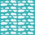 coupon 115 cm: Verena, mooie mintkleur tricot met wolkjes_