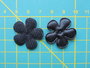 25mm bloem, zwart satijn met randje_