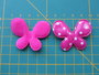 vlinder 4,5 x 3,5cm fuchsia met wit stipje, vinyl_