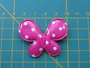 vlinder 4,5 x 3,5cm fuchsia met wit stipje, vinyl_