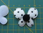 vlinder 4,5 x 3,5cm gebroken wit met zwart stipje, vinyl_